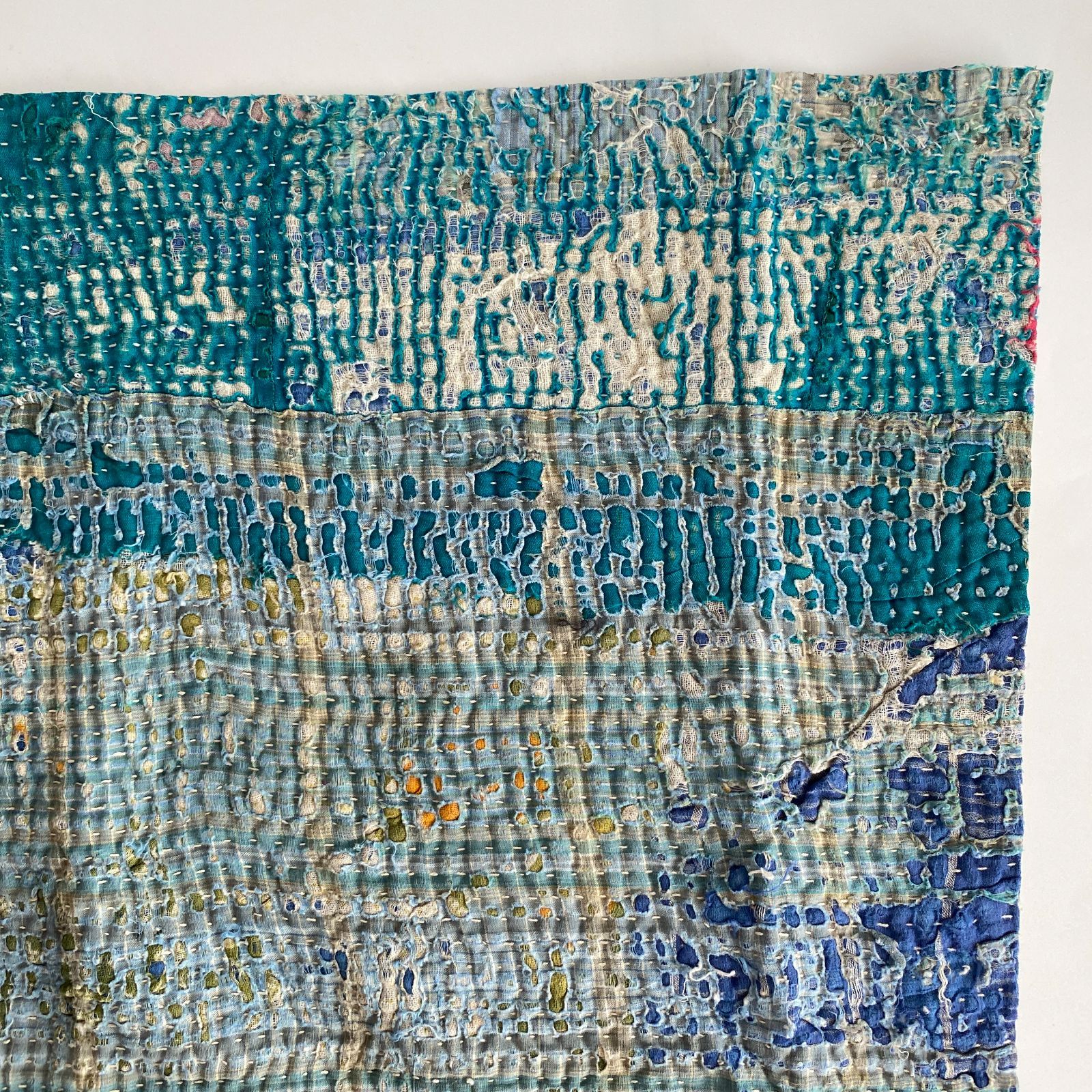 3576 ラリーキルト カンタキルト オールドファブリック ハギレ インド