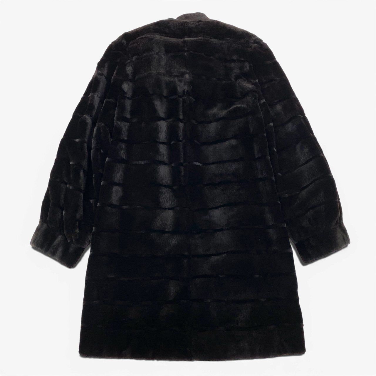 14a15 《美品》 シェアードミンク リバーシブルコート サイズF Black 