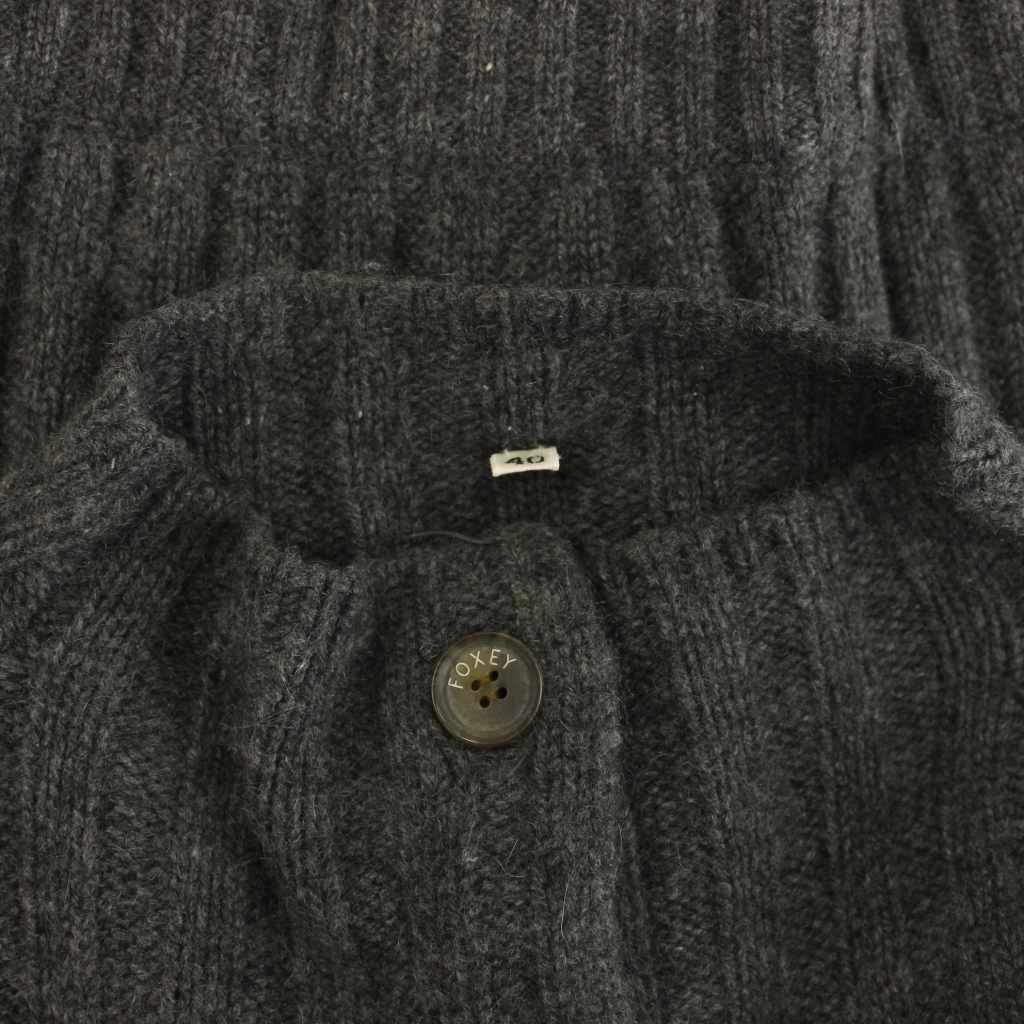 フォクシー FOXEY カーディガン ニット カシミヤ 長袖 40 グレー /YM