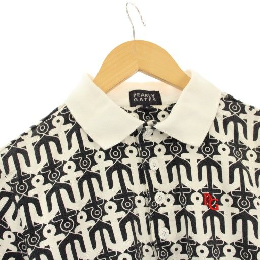 パーリーゲイツ　ポロシャツ　5 メンズ　PEARLYGATES 総ロゴ　L パーリーゲイツ ポロシャツ 5 メンズ PEARLYGATES 総ロゴ Lサイズ