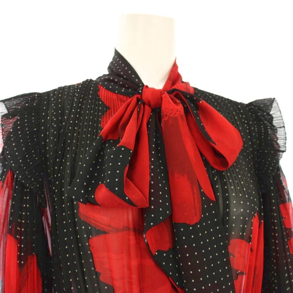 CORCOVADO コルコバード ボウタイマキシ丈ワンピース 長袖 シフォン