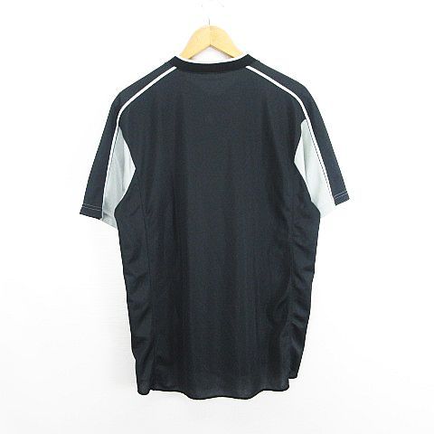デサント DESCENTE ベースボールTシャツ 半袖 2ボタン コンビネーション O ブラック&times;グレー ※EKM