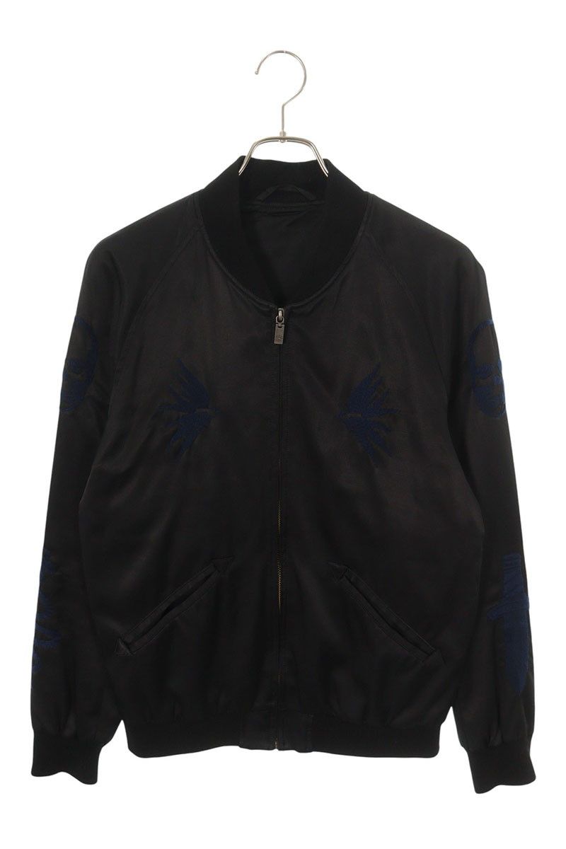 ルシアンペラフィネ スカル刺繍サテンスカジャンブルゾン メンズ M