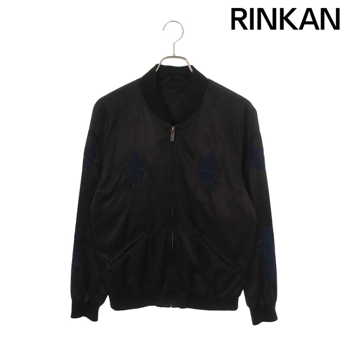 ルシアンペラフィネ スカル刺繍サテンスカジャンブルゾン メンズ M