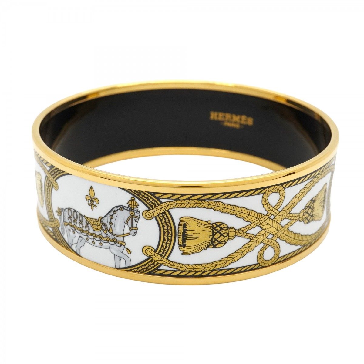 M*s様 【美品】HERMES エマイユ バングル 馬モチーフ 3連馬 七宝 馬