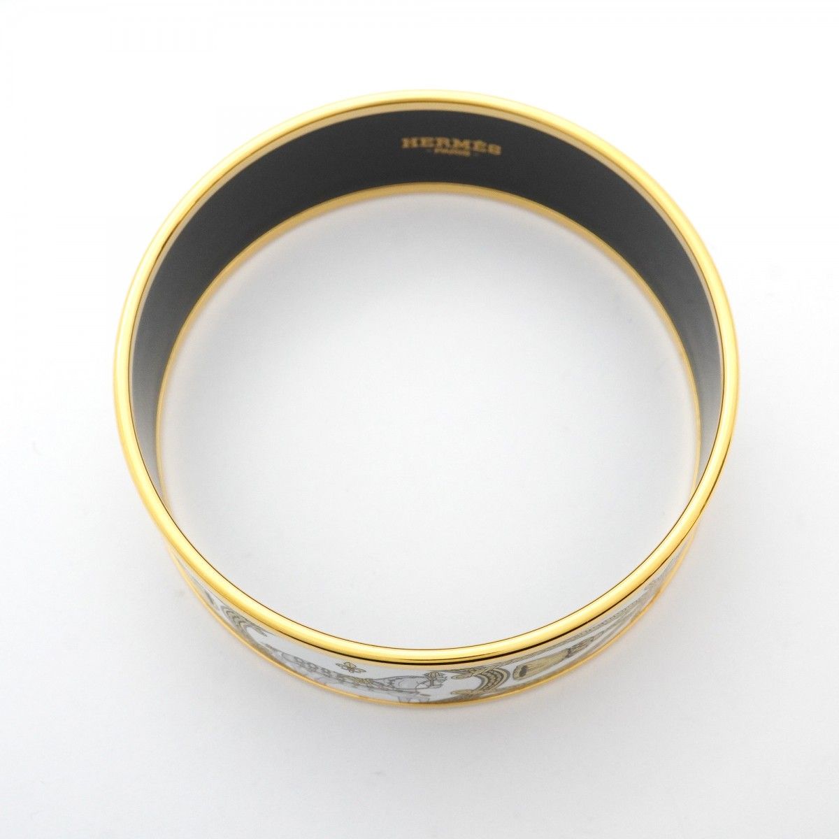 M*s様 【美品】HERMES エマイユ バングル 馬モチーフ 3連馬 七宝 馬