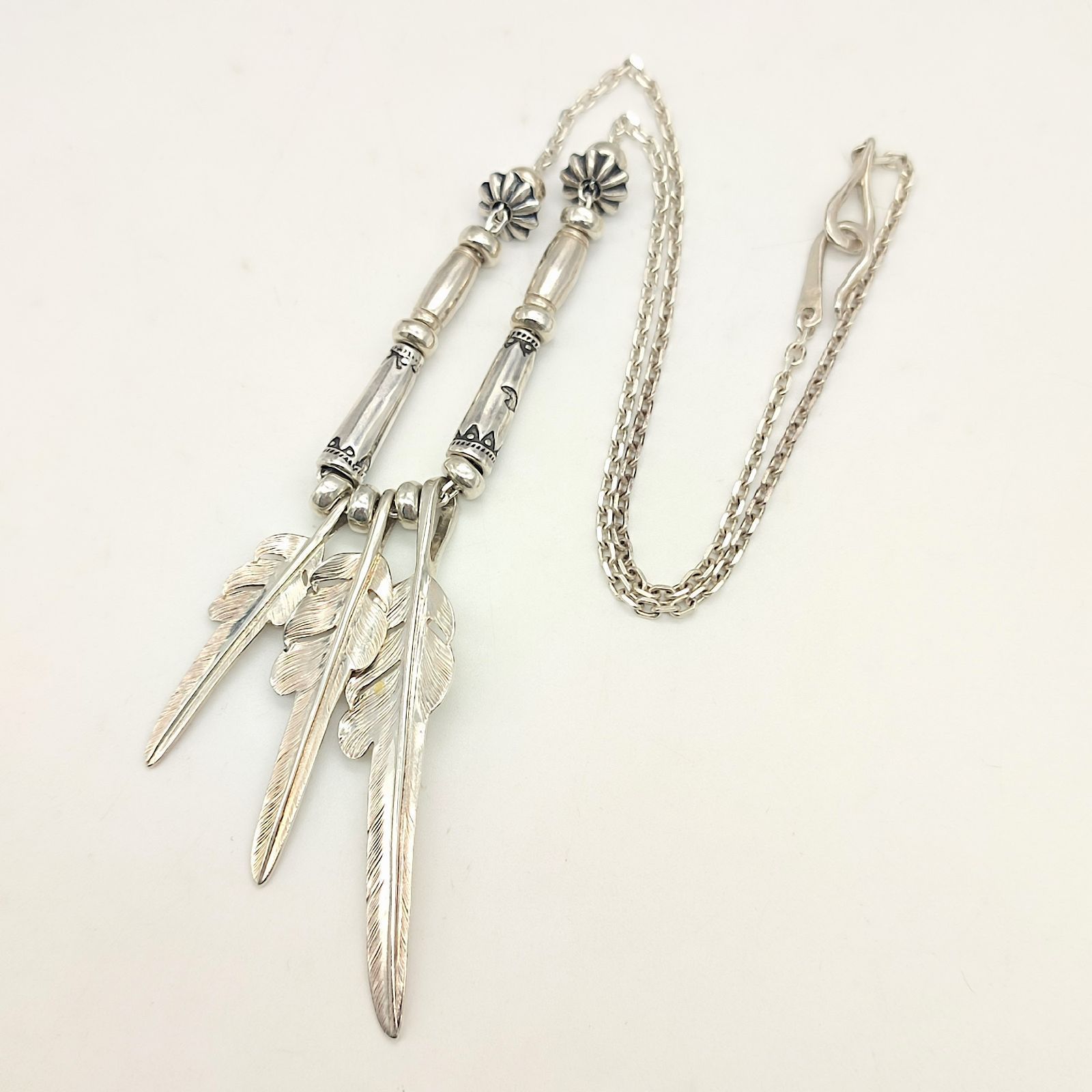 美品】LARRYSMITH ラリースミス カゼキリフェザーペンダントネックレス 