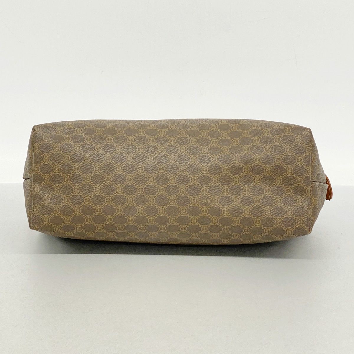 6ac1993-k】セリーヌ ポーチ マカダム PVC ブラウン ゴールド金具