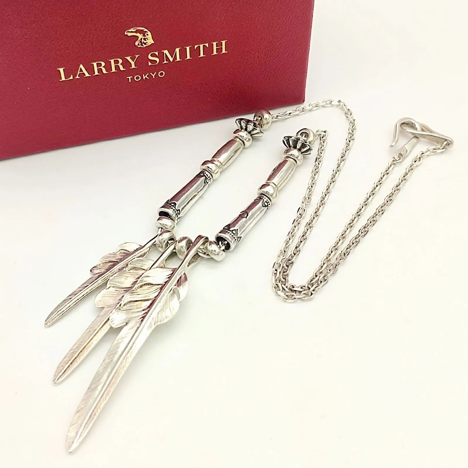 美品】LARRYSMITH ラリースミス カゼキリフェザーペンダントネックレス