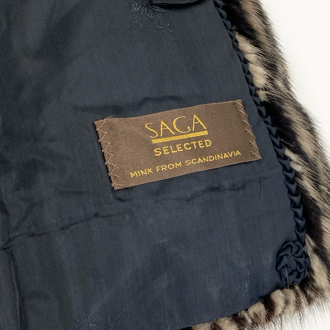 14a15 SAGA MINK サガミンク ゼブラ柄 ミンクコート サイズ9 ブラック