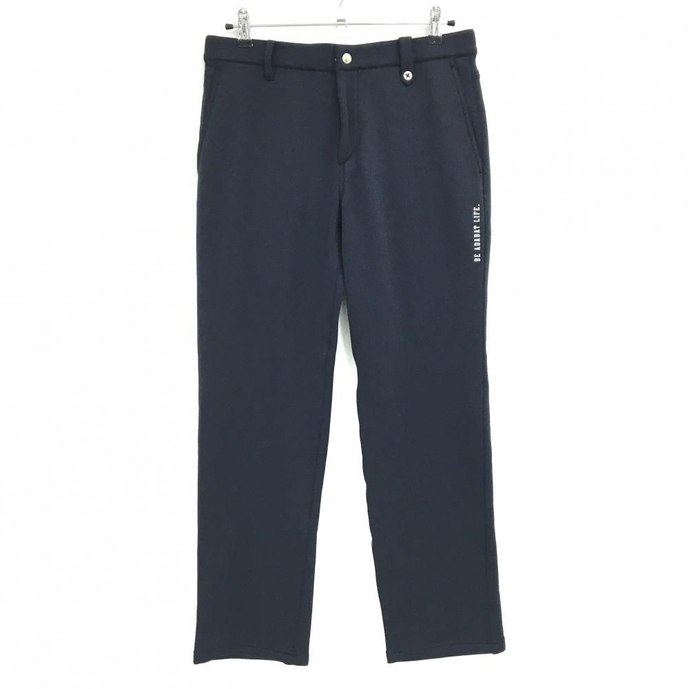 新品】アダバット パンツ 黒系 裏起毛 ストレッチ ウエスト内側ゴム