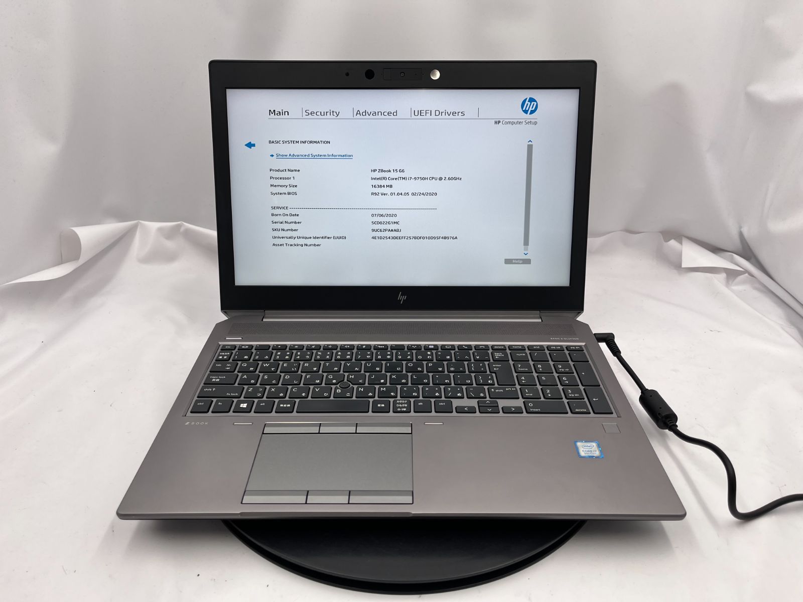 ☆キーボード不良/ジャンク☆HP ZBook 15 G6 [Core i7 9750H 16GB SSD