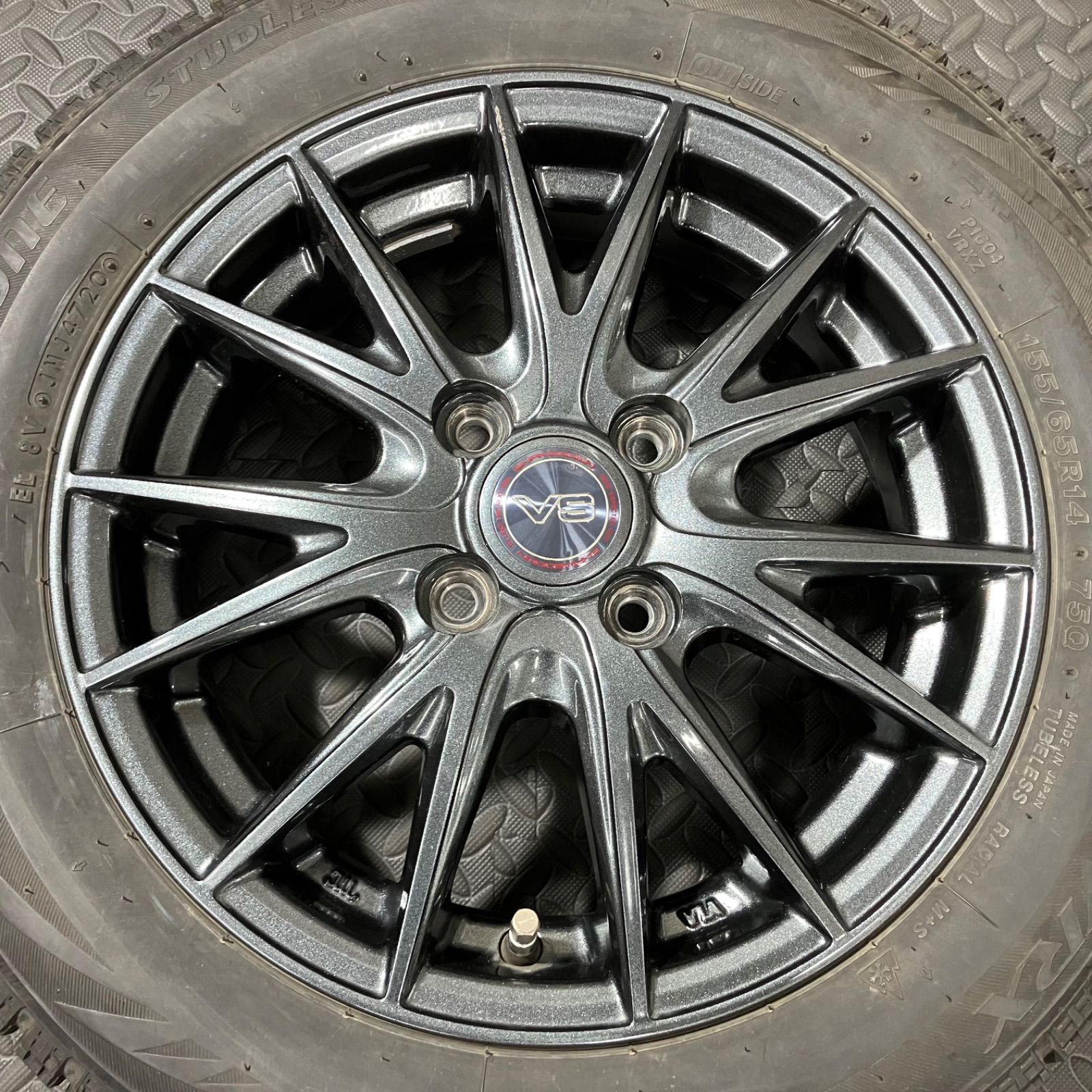 20年製 155/65R14 ブリヂストン ブリザックVRX ウェッズ ヴェルバス 