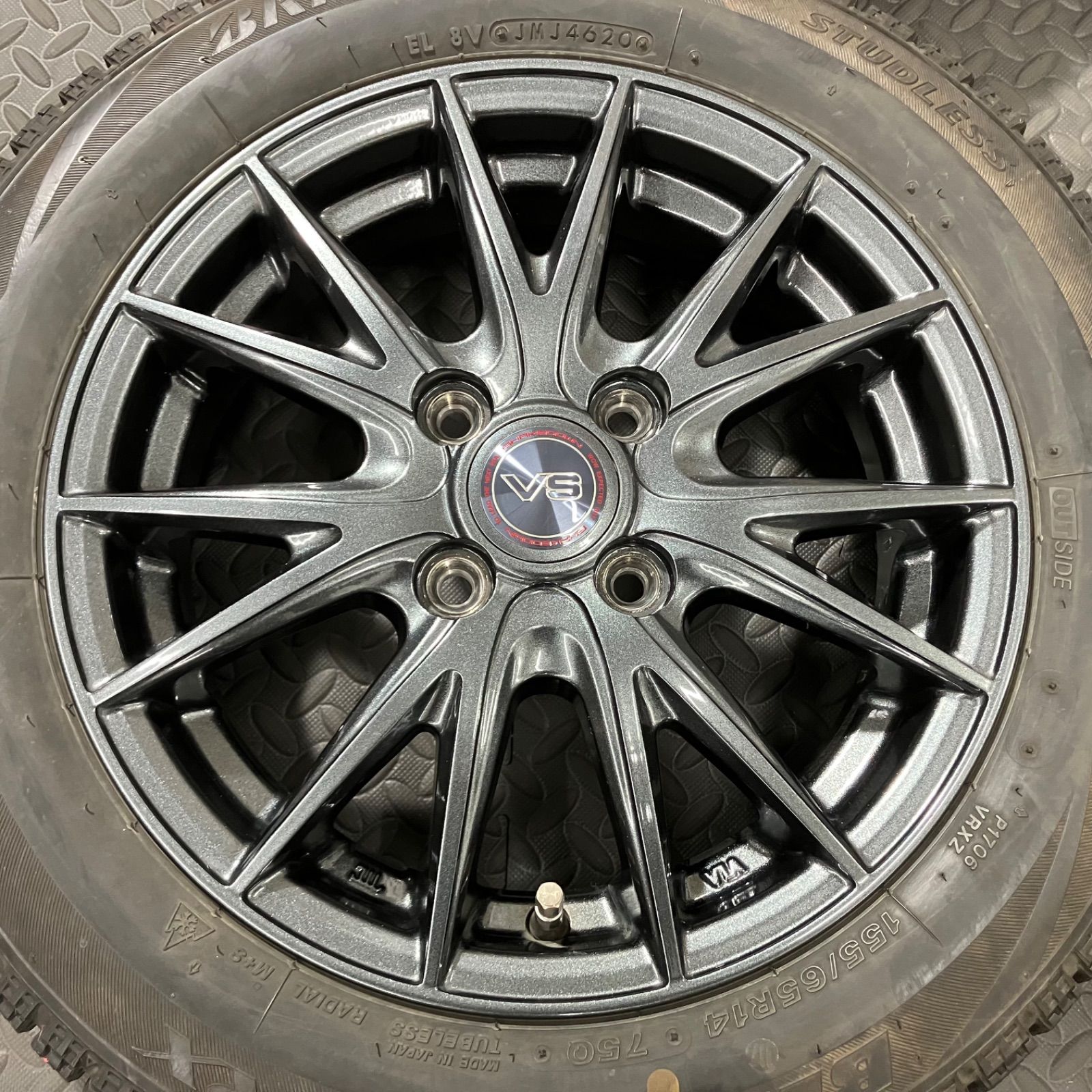 20年製 155/65R14 ブリヂストン ブリザックVRX ウェッズ ヴェルバス