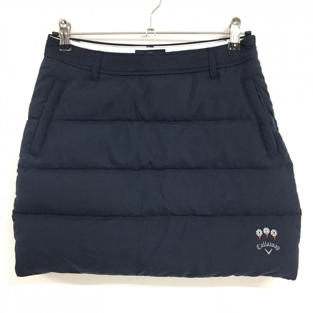 美品】キャロウェイ ダウンスカート ネイビー ロゴ刺しゅう ダウン80