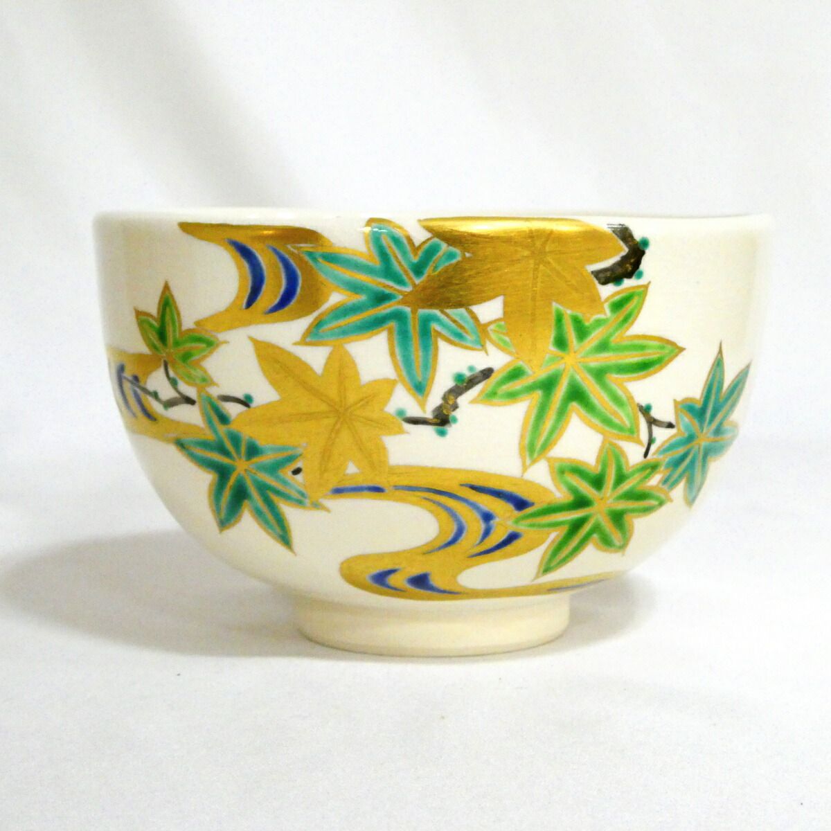 一月の特売品】文月和香作 仁清 流水青楓茶碗 茶道具【中古 美品