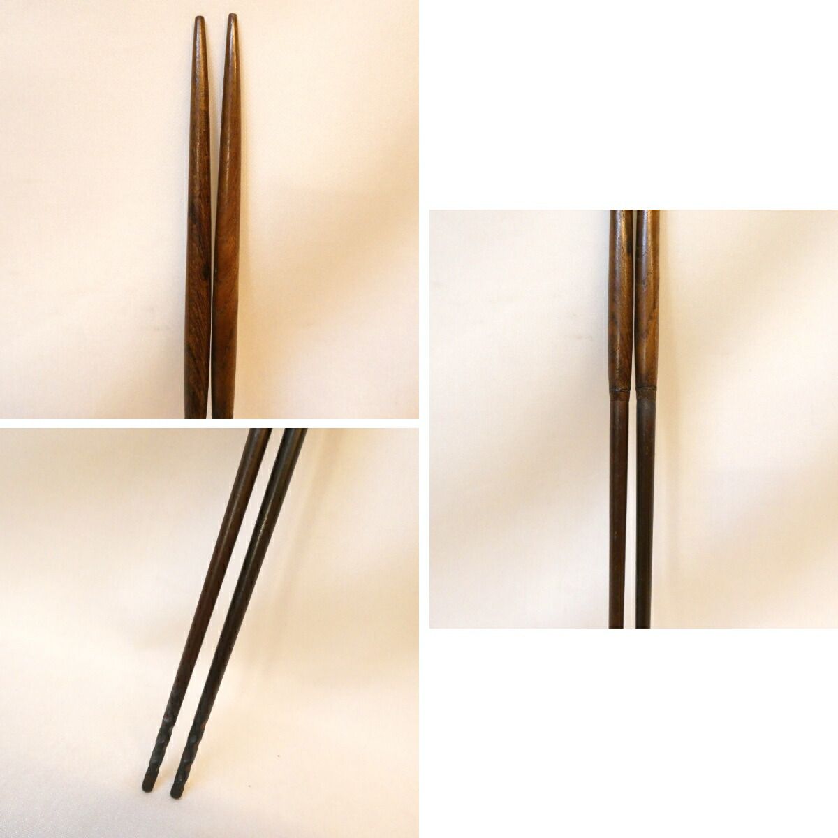 炉 風炉 一双】御釜師 十三代 宮崎寒雉作 利休 火箸 弐 桑柄炉用 鉄