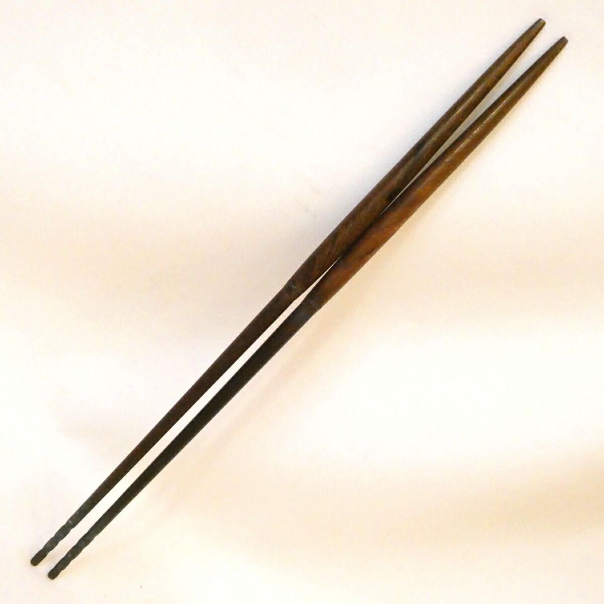 炉 風炉 一双】御釜師 十三代 宮崎寒雉作 利休 火箸 弐 桑柄炉用 鉄