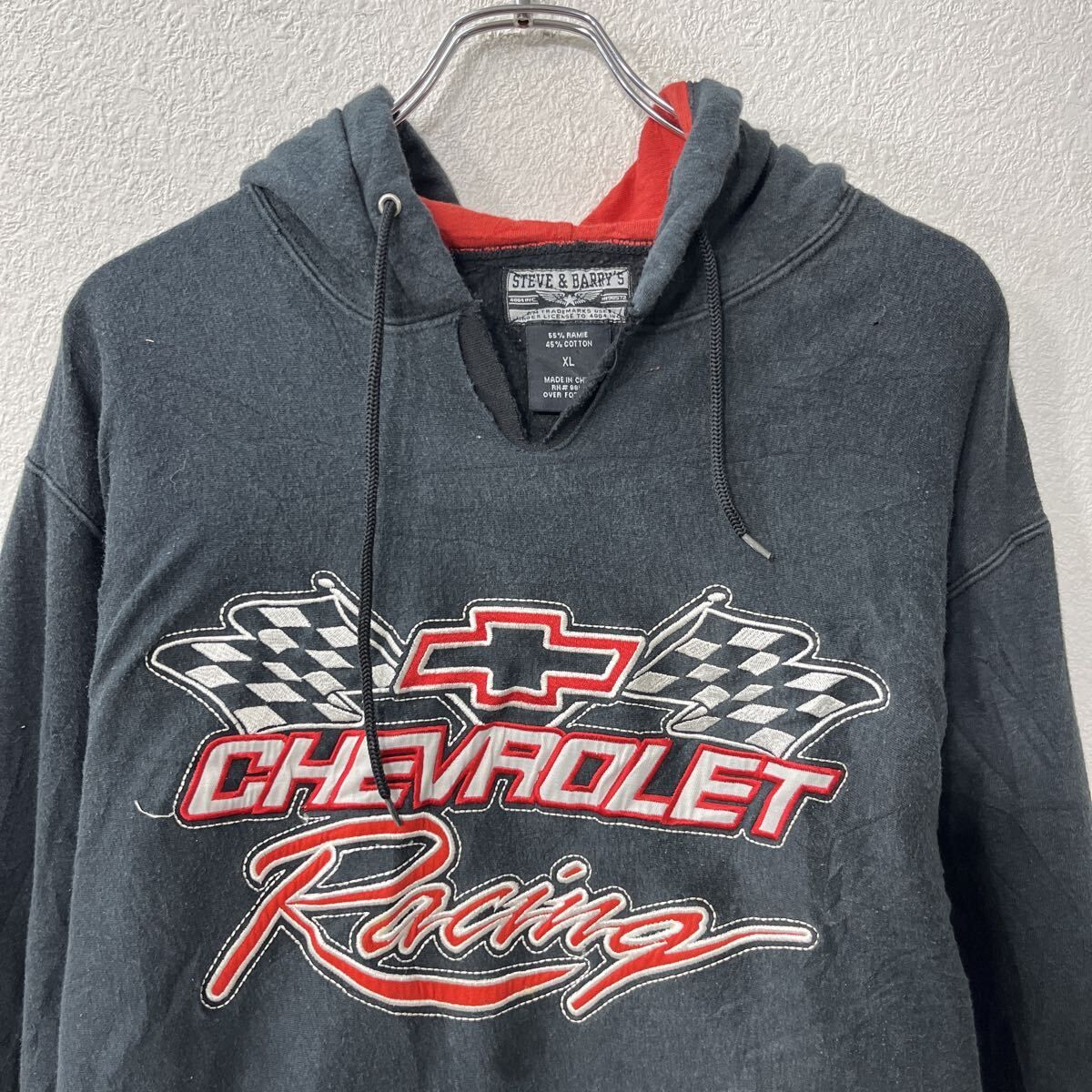 STEVE u0026 BARRY'S プリントスウェット パーカー XL ブラック フーディー プルオーバー トップス 秋物 a801-5818