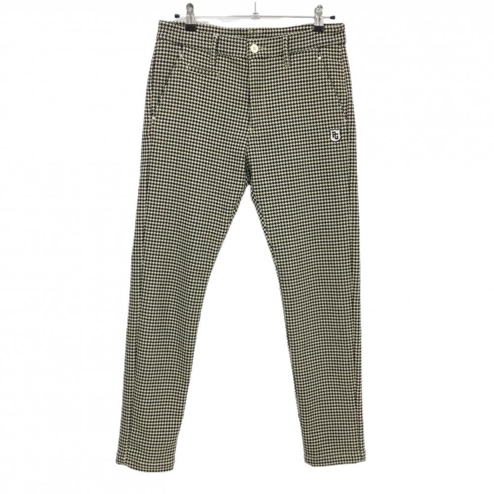 超美品】パーリーゲイツ パンツ ライトベージュ×ボルドー 千鳥格子