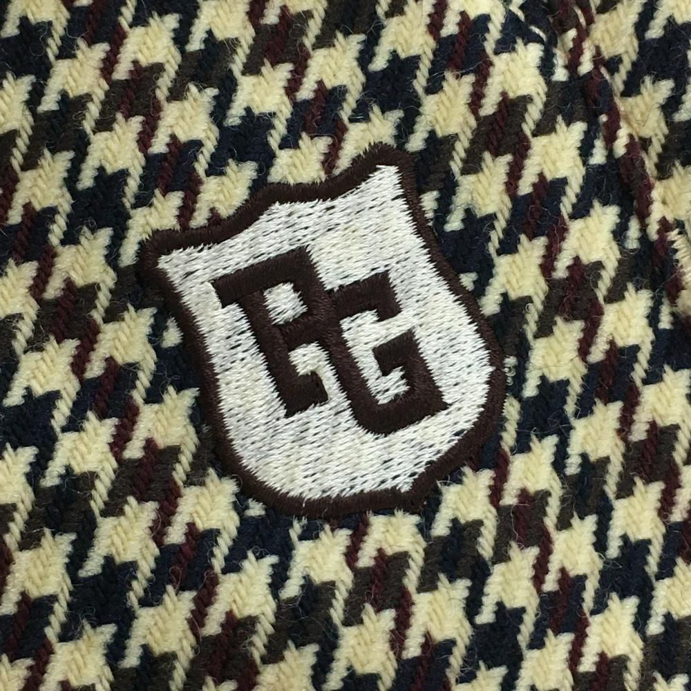 超美品】パーリーゲイツ パンツ ライトベージュ×ボルドー 千鳥格子