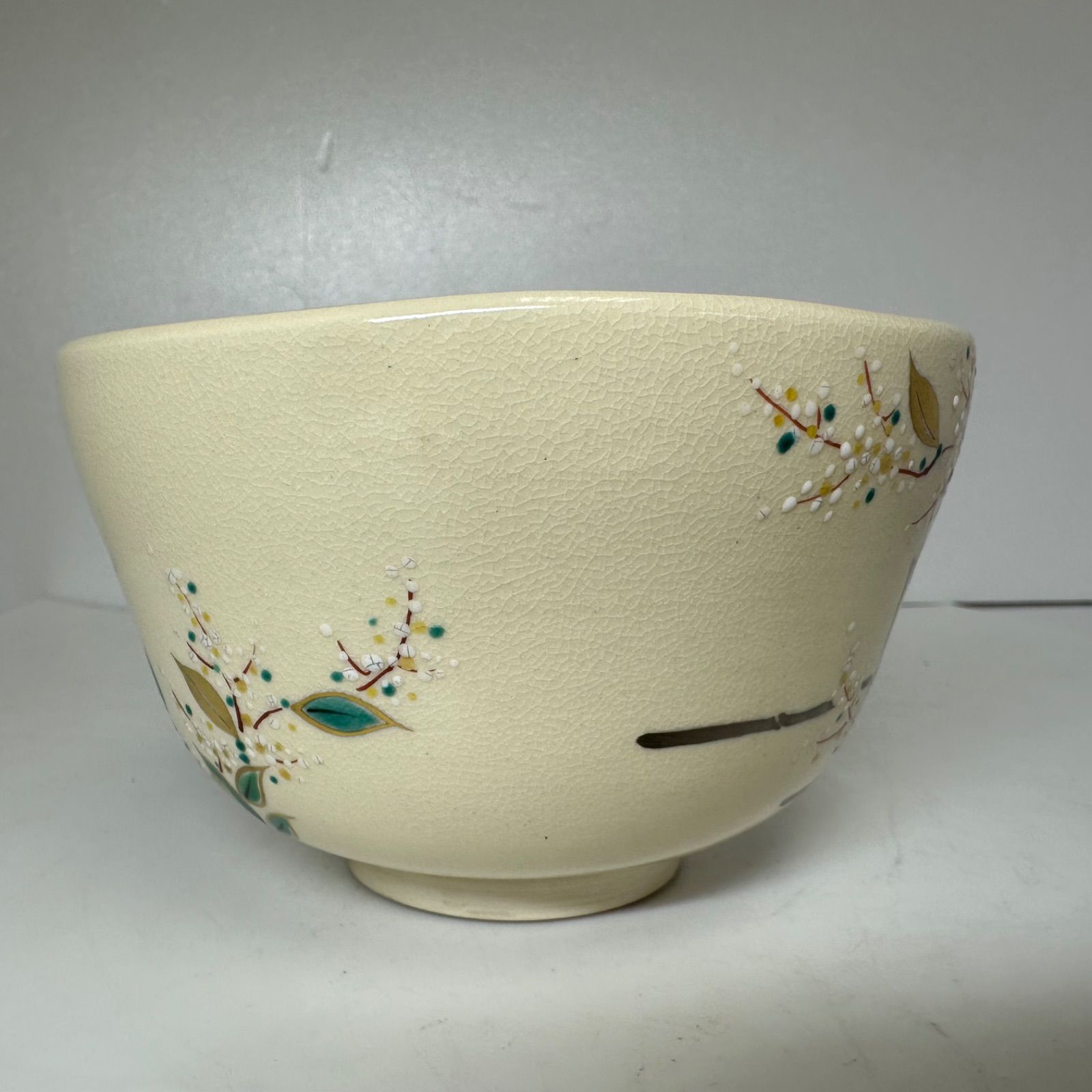 ☆茶3 和泉寛斎造 色絵印花茶碗 共箱 直径12.4cm 東K8-0115① - メルカリ