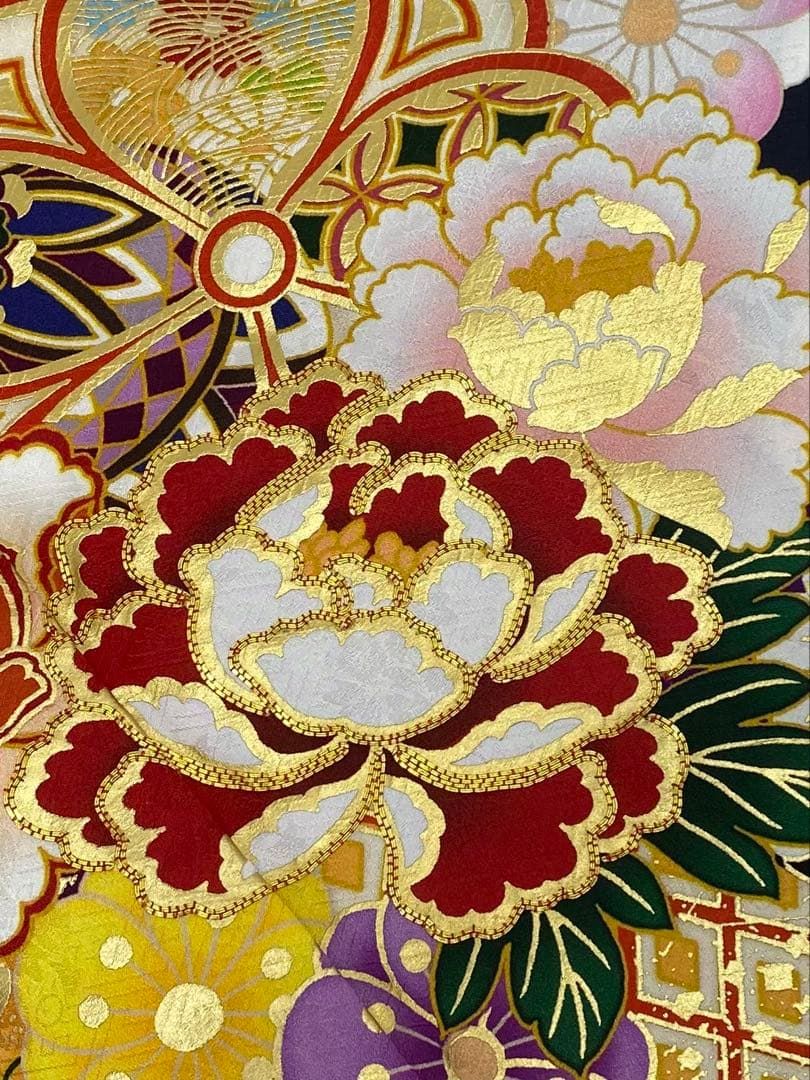 振袖 金駒 金彩 紋意匠 身丈160cm 撥水加工済 MO3297 - メルカリ