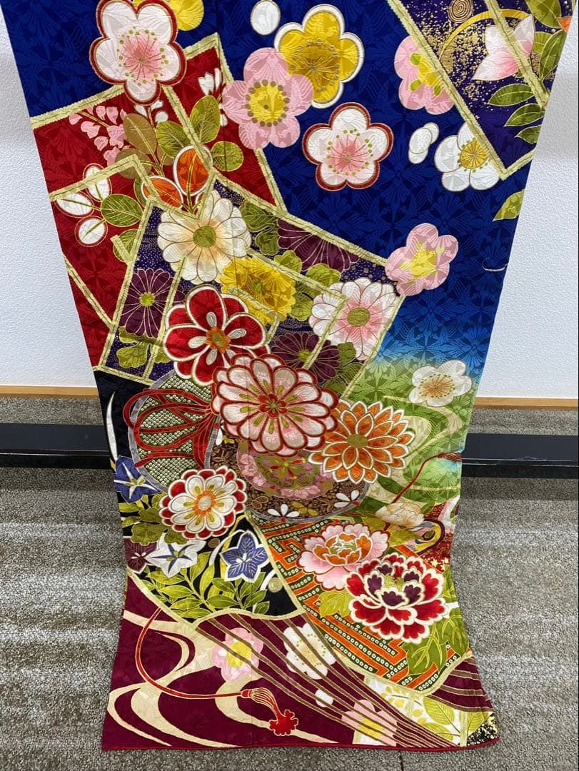 振袖 刺繍 金彩 紋意匠 身丈177cm 撥水加工済 トールサイズ MO3295 