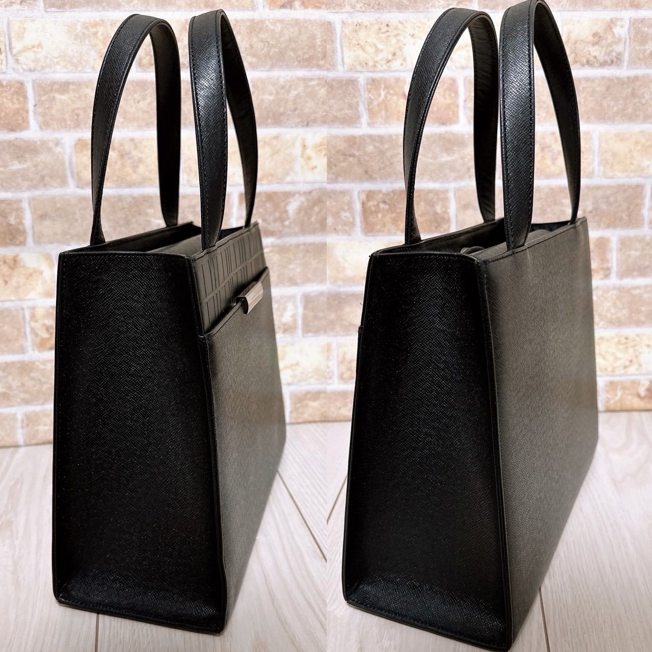 『格安』Burberry(バーバリー)ハンドバッグ レザー ブラック 超美品) Burberry(バーバリー)ハンドバッグ レザー ブラック 自立