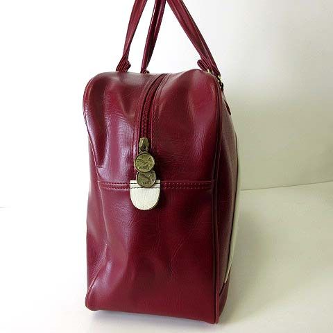 プーマ PUMA ヴィンテージ ボストンバッグ レザー レトロ柄 赤 レッド