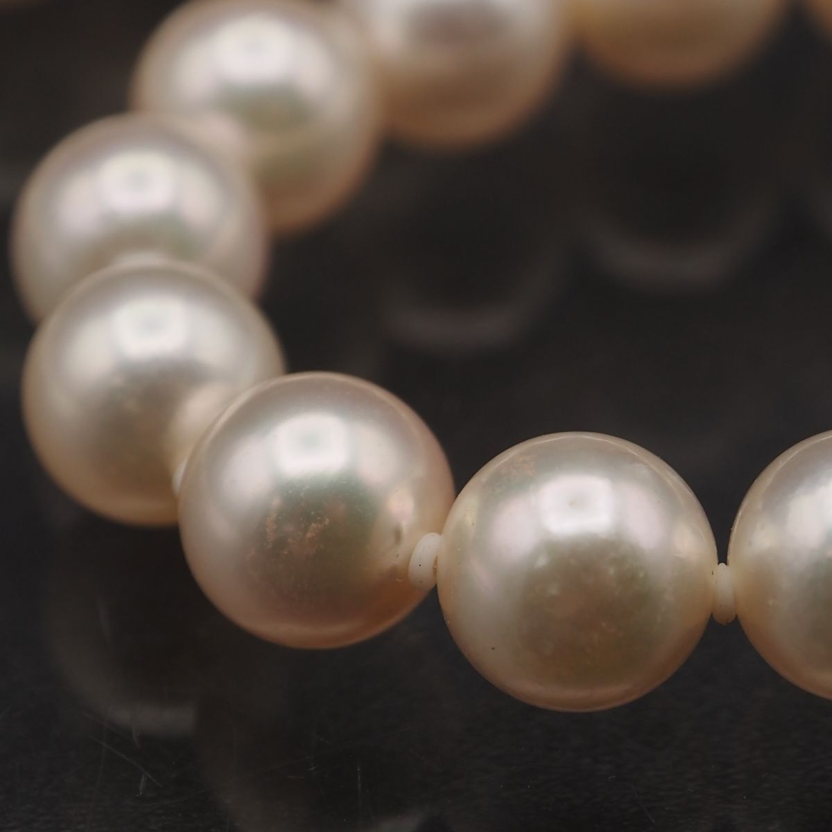 M141 本真珠 パール 7.2mm珠 SILVER刻印 ネックレス デザイン シルバー