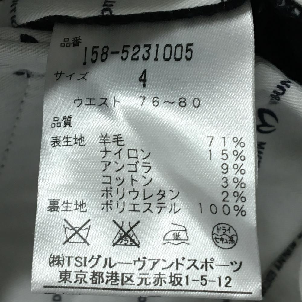 美品】パーリーゲイツ パンツ ネイビー×白 ストライプ 羊毛混 メンズ 4