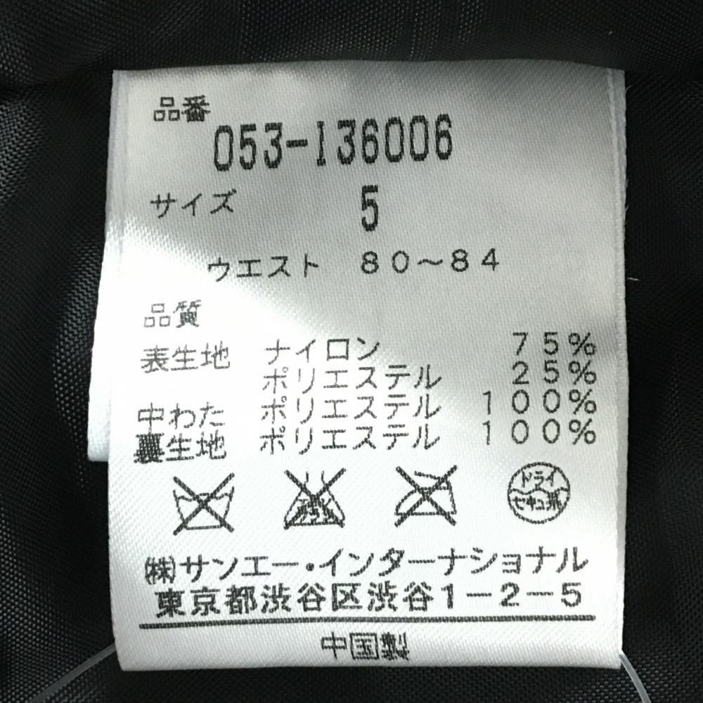 超美品】パーリーゲイツ 中綿ナイロンパンツ 黒×白 格子チェック 