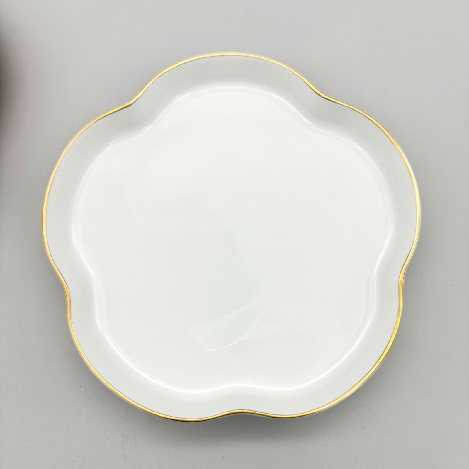 宮内庁御用達 有田焼 深川製磁 睦皿揃 梅花型 金彩縁 紅白梅 皿 浅鉢