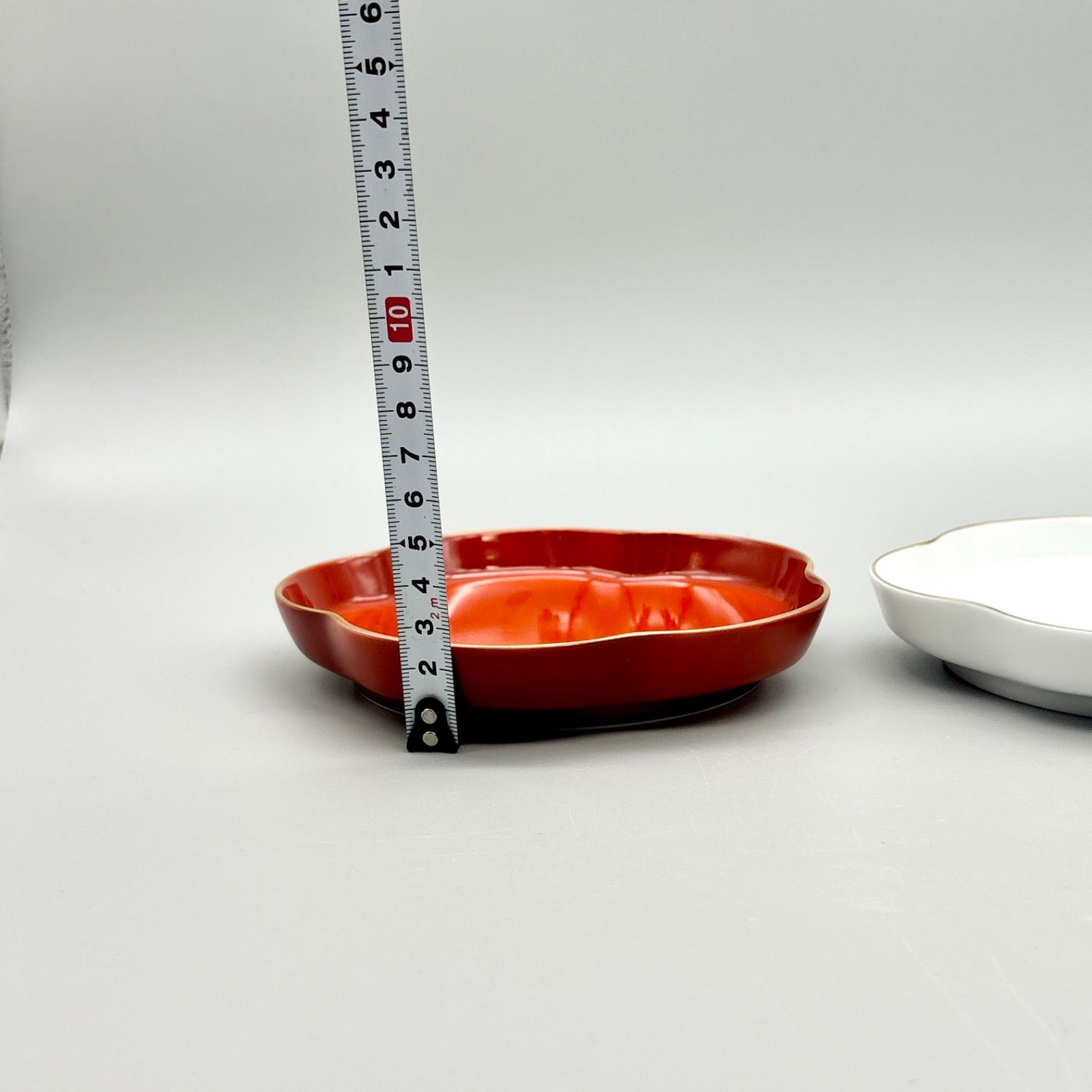 宮内庁御用達 有田焼 深川製磁 睦皿揃 梅花型 金彩縁 紅白梅 皿 浅鉢