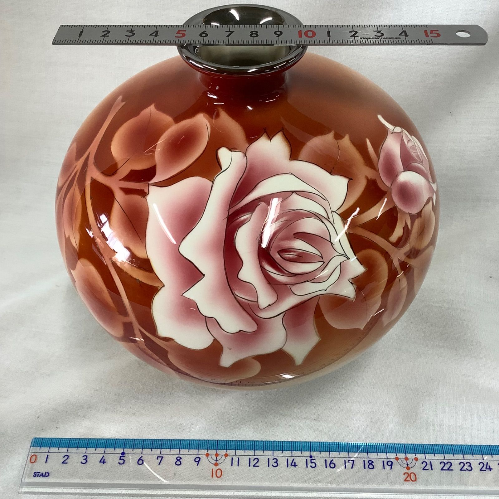 訳あり】黒翠七宝 花瓶 薔薇 美術陶芸品 木箱 S001 - メルカリ
