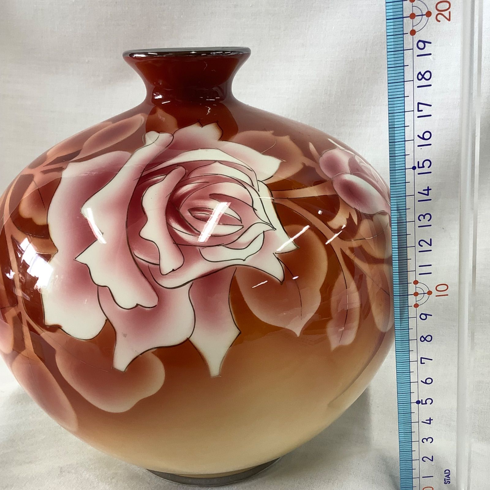 訳あり】黒翠七宝 花瓶 薔薇 美術陶芸品 木箱 S001 - メルカリ