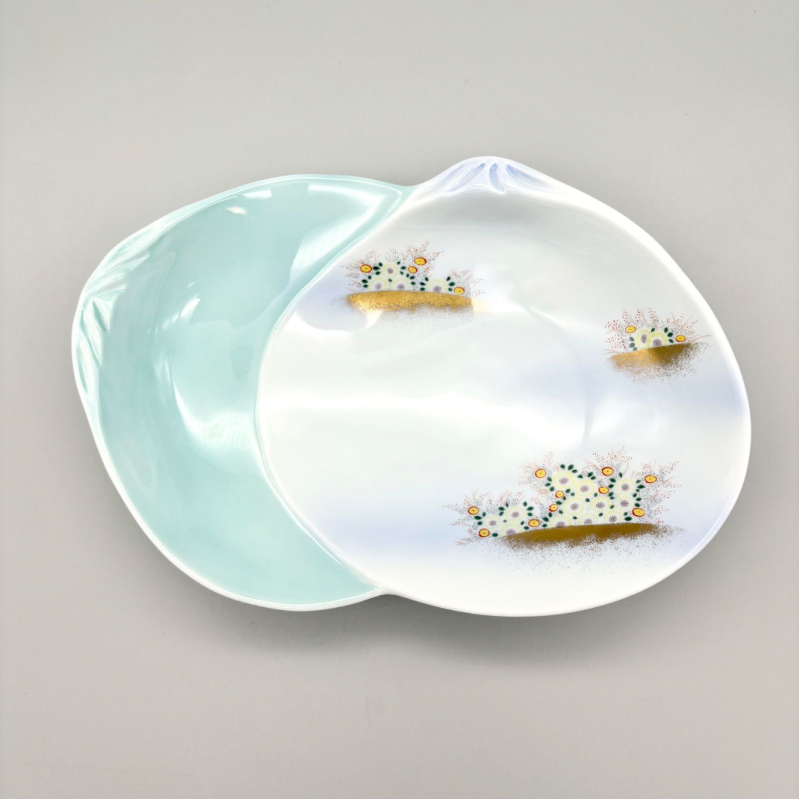 宮内庁御用達 有田焼 深川製磁 二つ貝皿 変形皿 貝型 蛤 貝合わせ 和