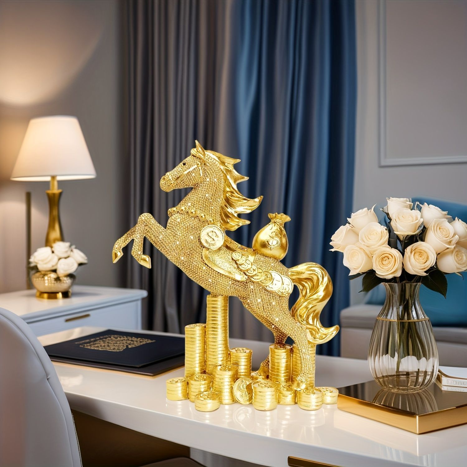  オブジェ 置物 ウマ うま 馬 エレガント 感 レッド ホワイト ゴールド シルバー 4種類 キラキラ インテリア リビング ダイニング 玄関 寝室 装飾 オーナメント 樹脂 プレゼント ギフト オシャレ 可愛い 癒しグッズ 壁面収納 置物 インテリア小物