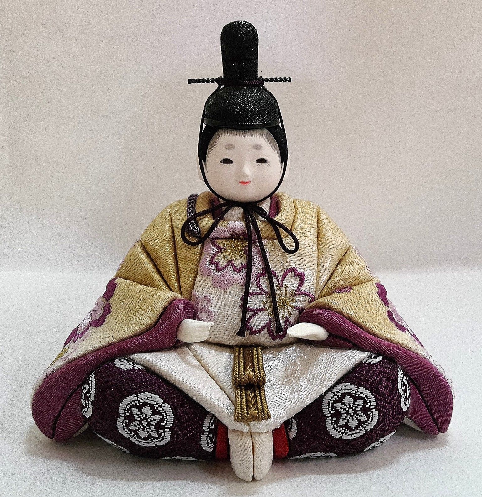 M[宅80]0666 柿沼東光作 親王飾り 雛人形 花織 No.316 木目込み人形