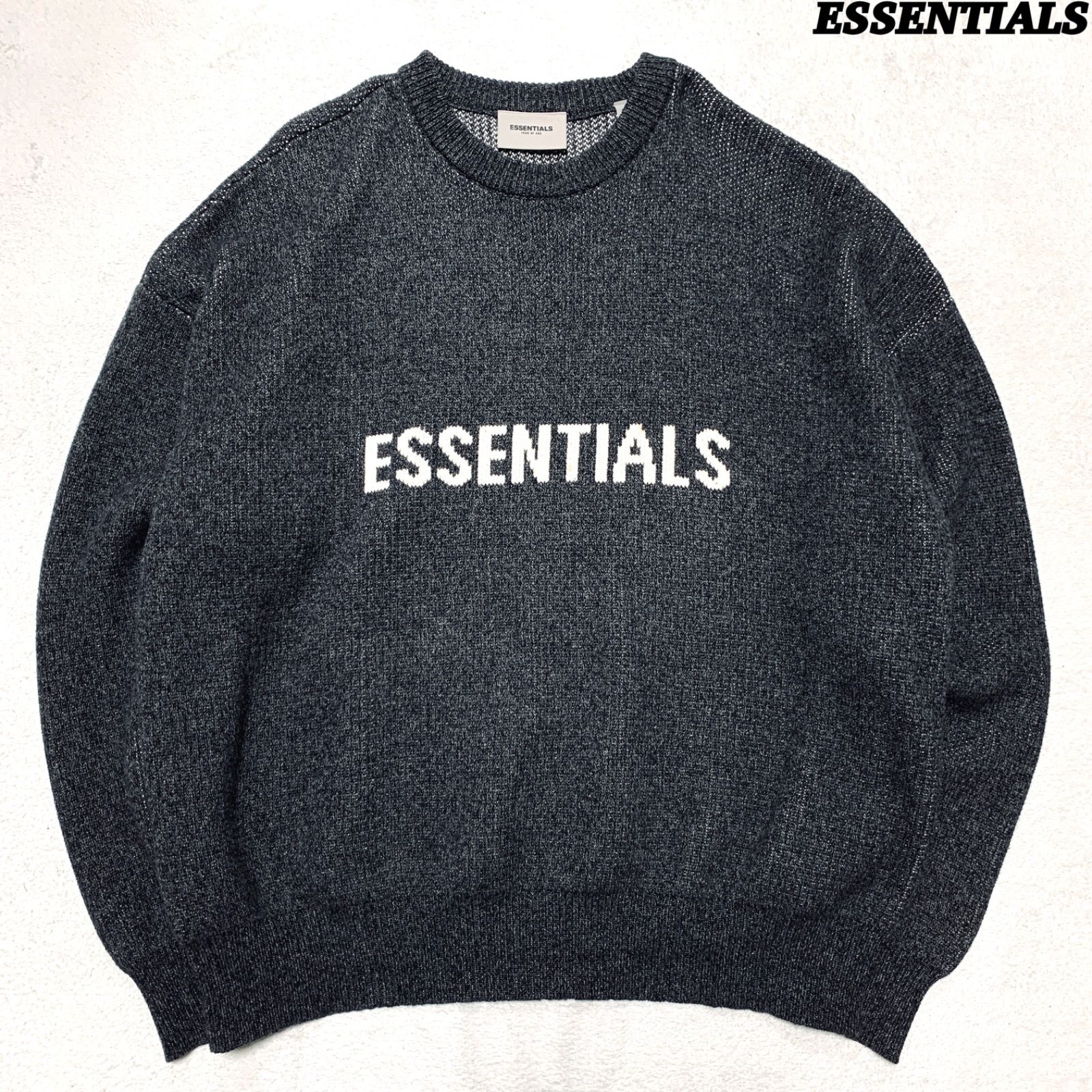 FOG ESSENTIALS クルーネックセーター ニット ロゴ ジャガード 