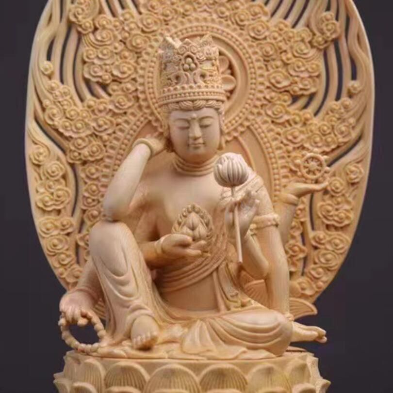 最新作木彫 仏師で仕上げ品 如意輪観音像 仏教美術 - メルカリ