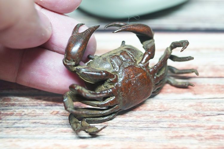 特価推薦 茶道具 蟹 純銅製 置物 民芸品 細密彫刻 車内置物 - メルカリ