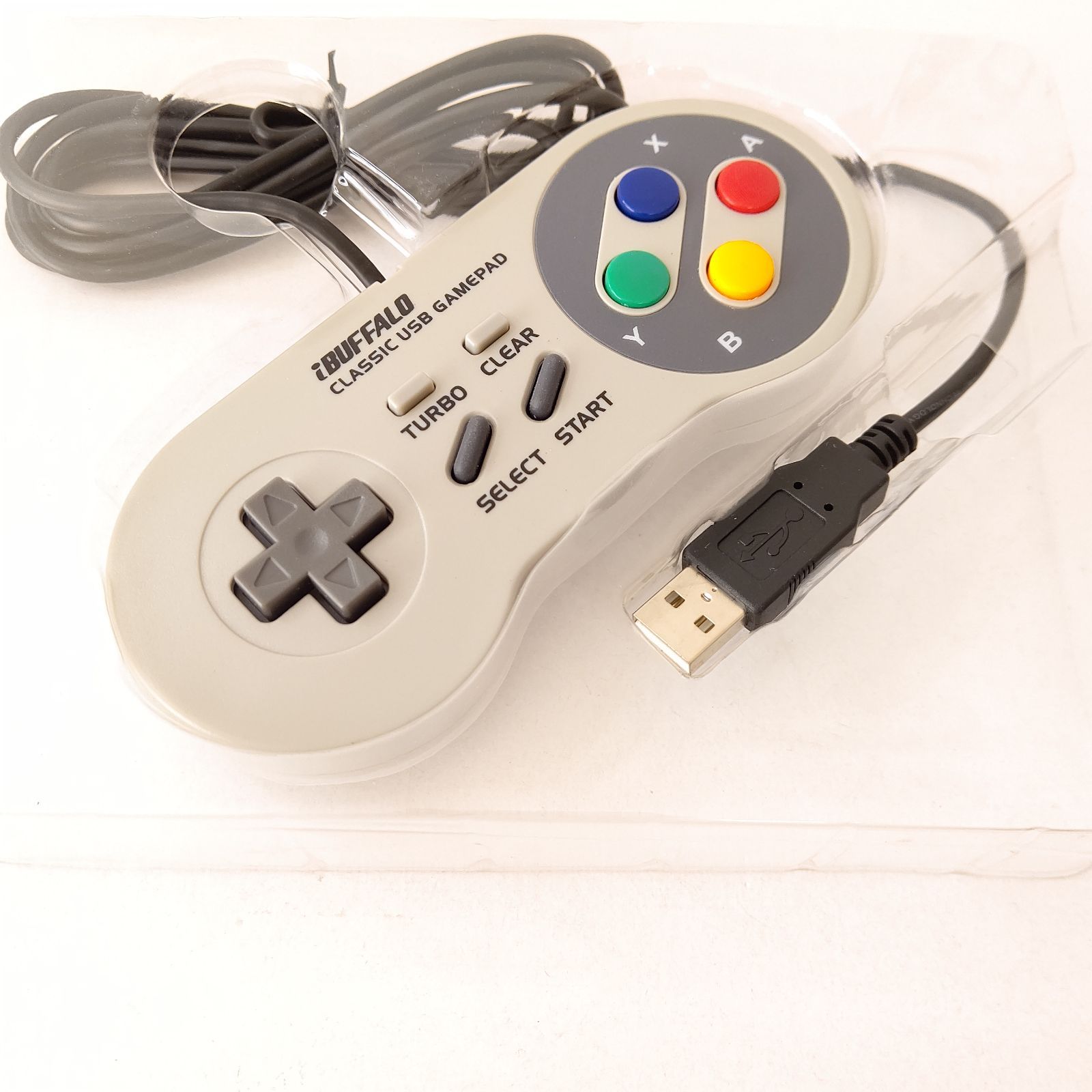 未使用 レトロ調 USBゲームパッド スーパーファミコン クラシック