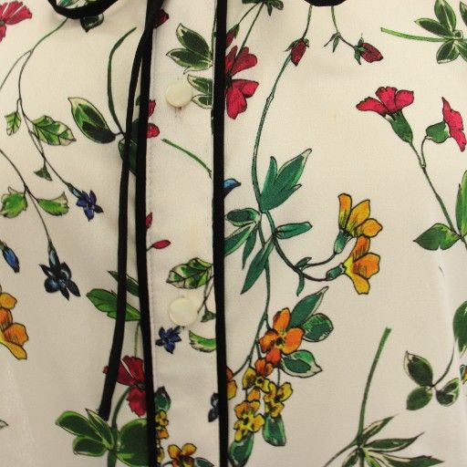 アナイ ANAYI 23SS ボタニカルプリントボウタイブラウス シャツ 長袖