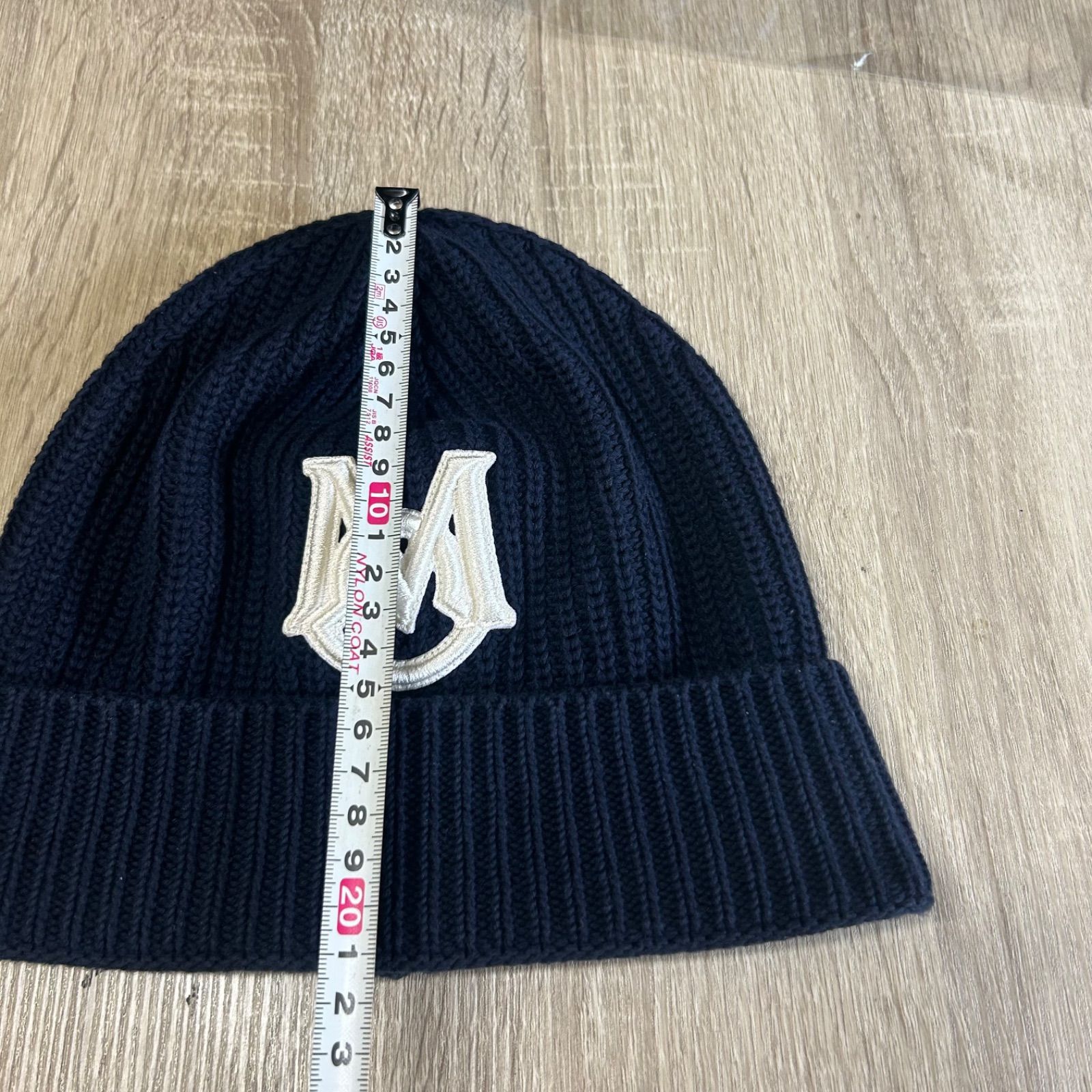 美品】 MONCLER モンクレール ニット帽 ビーニー ネイビーユニセックス