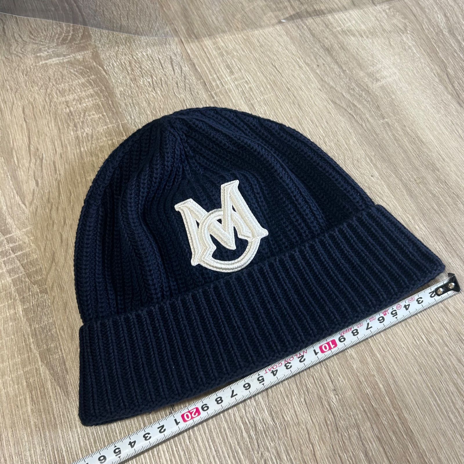 美品】 MONCLER モンクレール ニット帽 ビーニー ネイビーユニセックス 