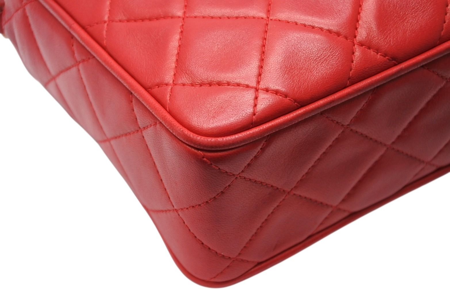 シャネル ミニチェーンショルダーバッグ シングル CC フリンジ ラムスキン 赤 CHANEL シャネル ミニマトラッセ チェーンショルダー シャネル