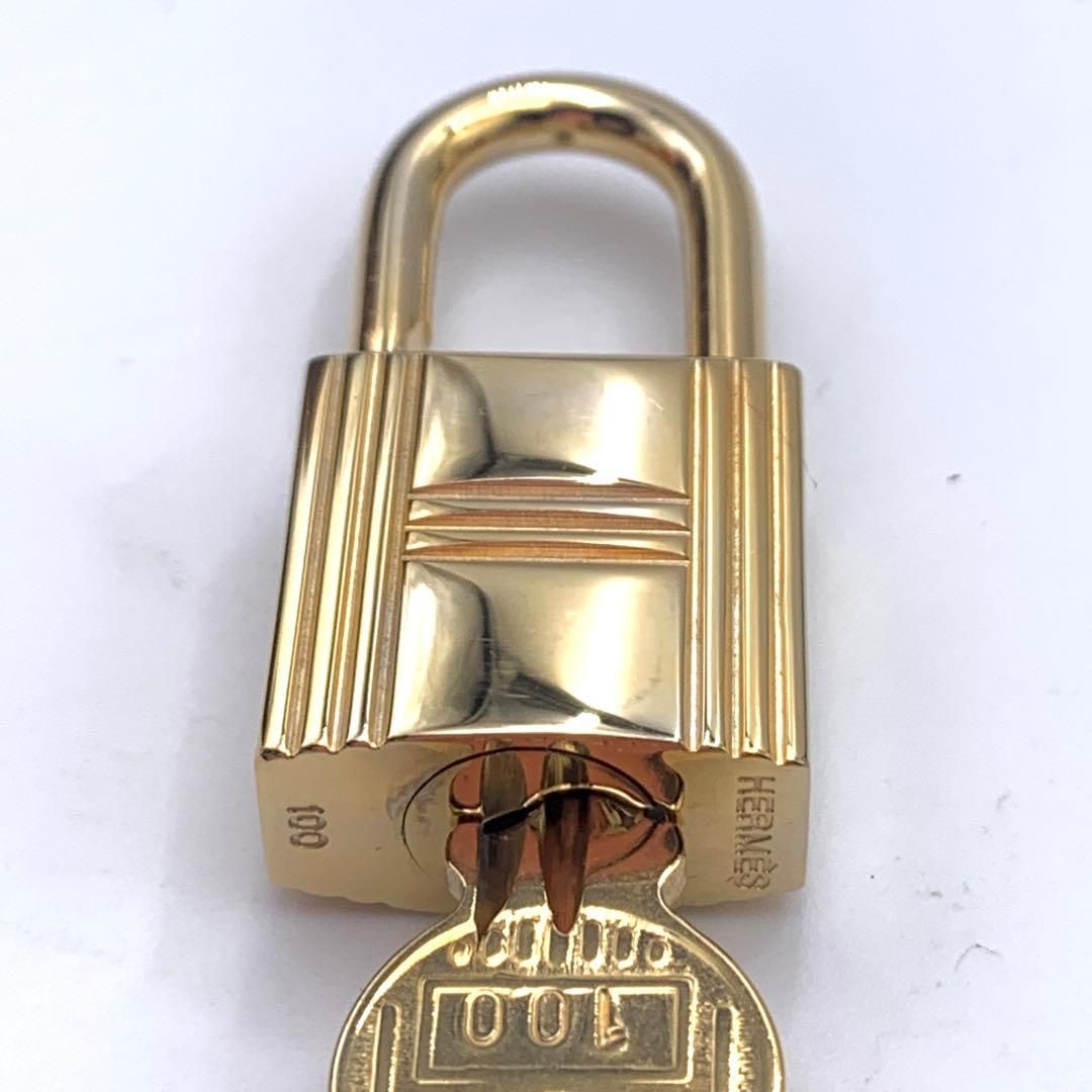 HERMESエルメスカデナ100番ゴールド24Kメッキ鍵付き南京錠 HERMES エルメス カデナ 100番 ゴールド 24Kメッキ 鍵付き 南京錠