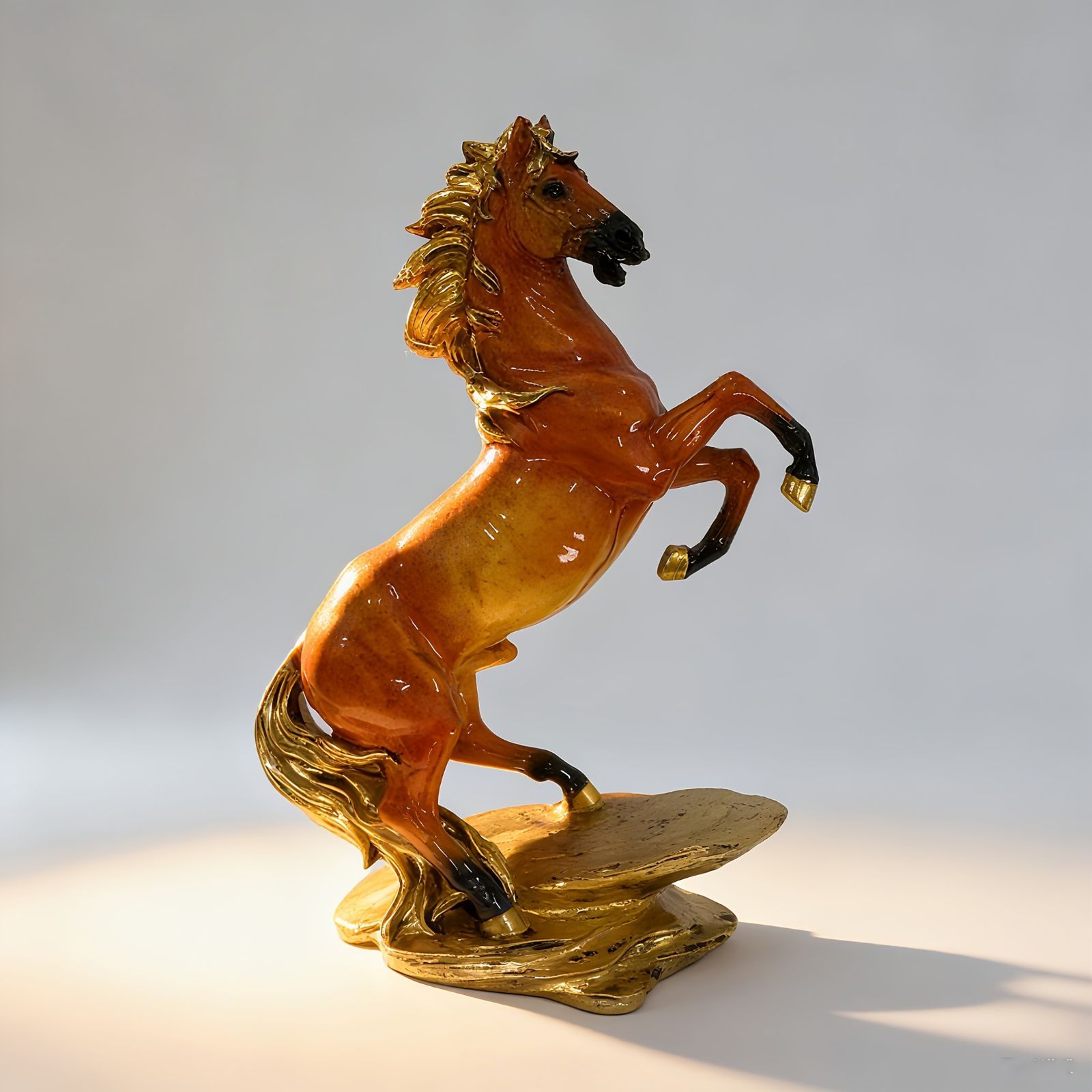  オブジェ 置物 ウマ うま 馬 ブラウン リアル インテリア リビング ダイニング 玄関 寝室 装飾 オーナメント 樹脂 プレゼント ギフト オシャレ 感 癒しグッズ 棚装飾 ホームデコレーション 卓上時計 置物 インテリア小物